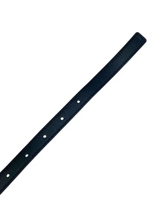 Dior Belt Slim Logo Leather Black Red Gold - Picture 10 of 10